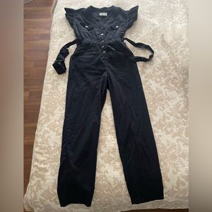 Anthropologie tapered ruffle jumpsuit xs